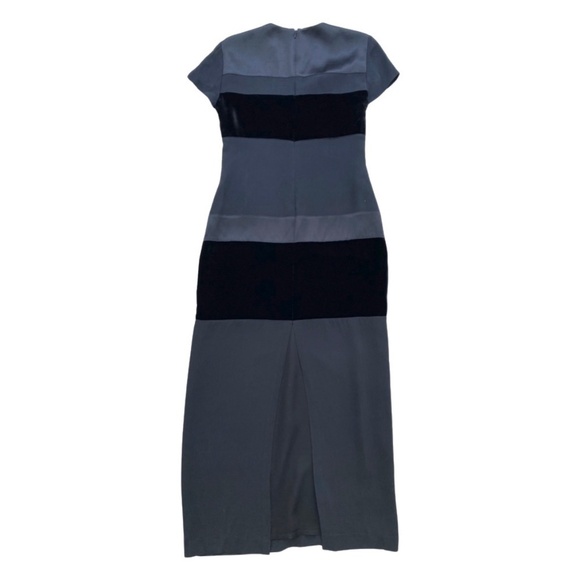 Emanuel Ungaro Silk Velour Striped Black Dress 2 - Picture 2 of 5